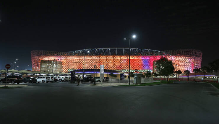 22 12 2021, preview of the 2022 FIFA World Cup in Qatar, UAE Al Rayyan, Qatar, the FIFA World Cup Ahmed bin Ali Stadium, during the FIFA Arab Cup Qatar in Al Rayyan, Qatar.