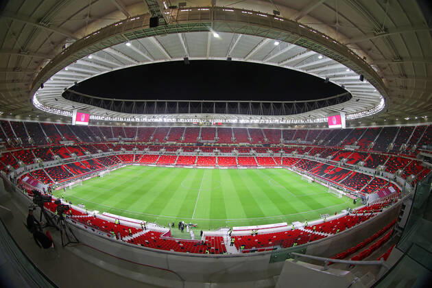 22 12 2021, preview of the 2022 FIFA World Cup in Qatar, UAE Al Rayyan, Qatar, the FIFA World Cup Ahmed bin Ali Stadium, during the FIFA Arab Cup Qatar in Al Rayyan, Qatar.