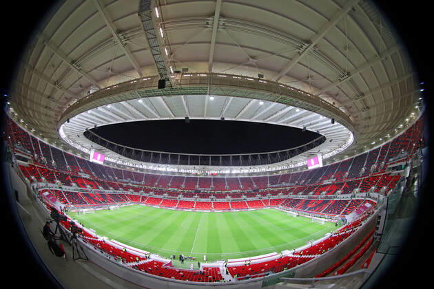 22 12 2021, preview of the 2022 FIFA World Cup in Qatar, UAE Al Rayyan, Qatar, the FIFA World Cup Ahmed bin Ali Stadium, during the FIFA Arab Cup Qatar in Al Rayyan, Qatar.