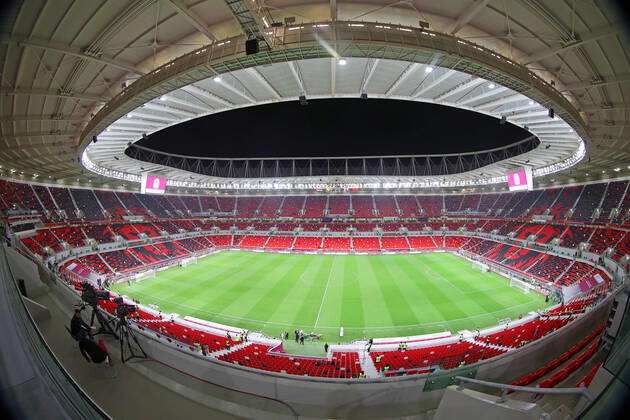 22 12 2021, preview of the 2022 FIFA World Cup in Qatar, UAE Al Rayyan, Qatar, the FIFA World Cup Ahmed bin Ali Stadium, during the FIFA Arab Cup Qatar in Al Rayyan, Qatar.