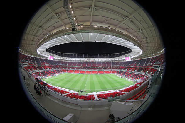 22 12 2021, preview of the 2022 FIFA World Cup in Qatar, UAE Al Rayyan, Qatar, the FIFA World Cup Ahmed bin Ali Stadium, during the FIFA Arab Cup Qatar in Al Rayyan, Qatar.