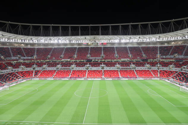 22 12 2021, preview of the 2022 FIFA World Cup in Qatar, UAE Al Rayyan, Qatar, the FIFA World Cup Ahmed bin Ali Stadium, during the FIFA Arab Cup Qatar in Al Rayyan, Qatar.
