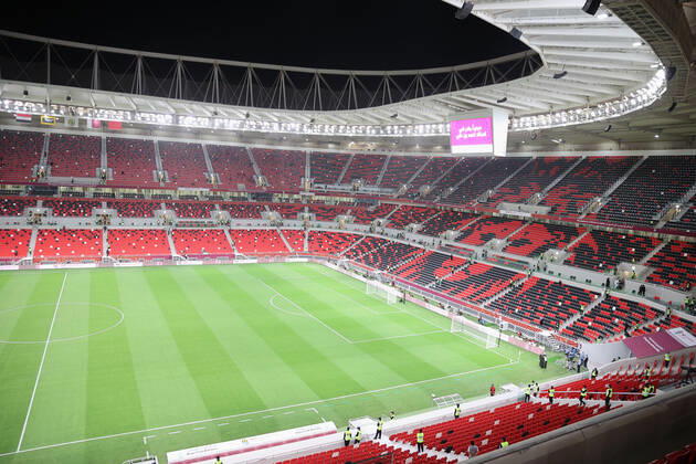 22 12 2021, preview of the 2022 FIFA World Cup in Qatar, UAE Al Rayyan, Qatar, the FIFA World Cup Ahmed bin Ali Stadium, during the FIFA Arab Cup Qatar in Al Rayyan, Qatar.