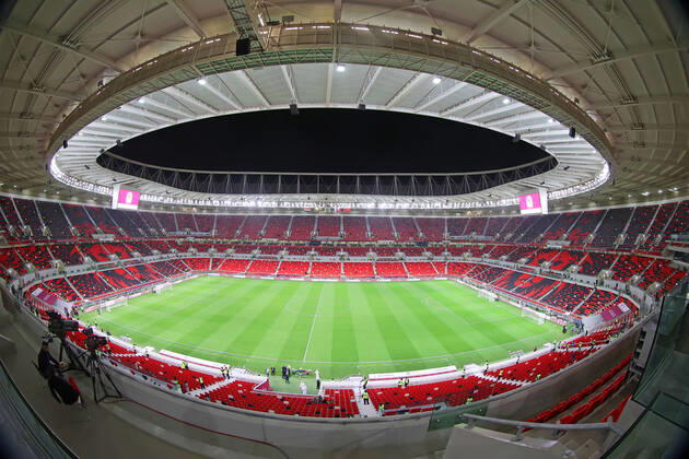 22 12 2021, preview of the 2022 FIFA World Cup in Qatar, UAE Al Rayyan, Qatar, the FIFA World Cup Ahmed bin Ali Stadium, during the FIFA Arab Cup Qatar in Al Rayyan, Qatar.