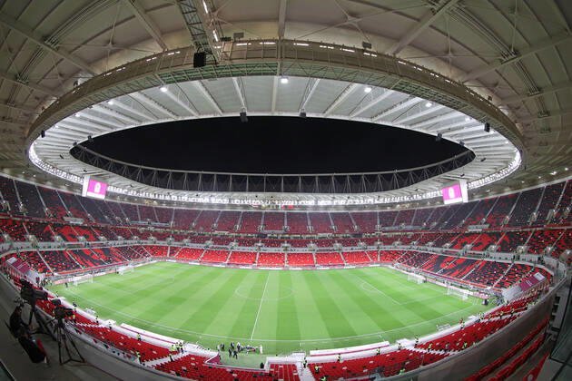 22 12 2021, preview of the 2022 FIFA World Cup in Qatar, UAE Al Rayyan, Qatar, the FIFA World Cup Ahmed bin Ali Stadium, during the FIFA Arab Cup Qatar in Al Rayyan, Qatar.