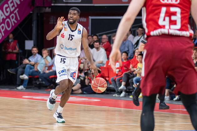 Frantz Massenat 15 Niners Chemnitz , FC Bayern Basketball vs Niners Chemnitz, easyCredit BBL Playoffs, Quarterfinals, 15 05 2022 Munich Bavaria Germany Copyright: xkolbert-press UlrichxGamelx