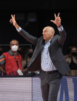 Chemnitz coach Rodrigo PASTORE Basketball Bundesliga, Bayern Basketball NINERS Chemnitz, season 2021 2022, playoff quarterfinals, game 2 C Oryk HAIST x1DX32218x