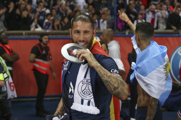 Sergio Ramos (PSG) FOOTBALL : Paris St Germain Vs FC Metz - Ligue 1 - 21 05 2022 MichaelBaucher Panoramic 