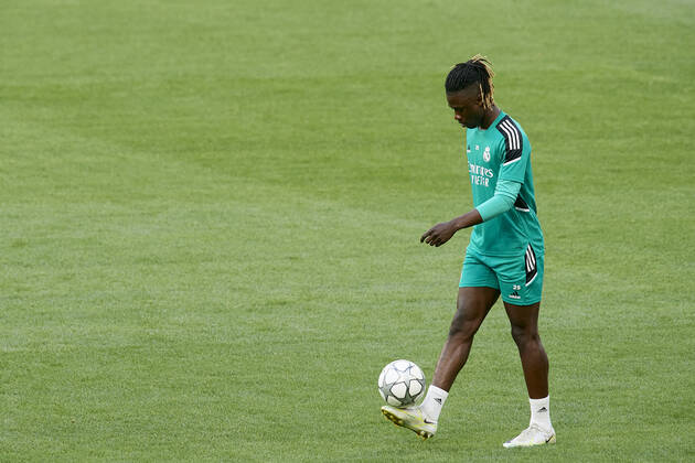 Liverpool FC Training Session And press conference, PK, Pressekonferenz - UEFA Champions League Final 2021 22 Eduardo Camavinga of Real Madrid at Stade de France on May 27, 2022 in Paris, France. Liverpool will face Real Madrid in the UEFA Champions League final on May 28, 2022. Paris France Copyright: xJosexBretonx originalFilename:breton-liverpoo220527_npSzl