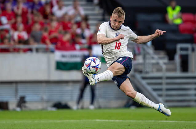 Hungary v England: UEFA Nations League - League Path Group 3 Jarrod Bowen of England competes for the ball during the UEFA Nations League A3 match at Puskas ArÃ na on June 04, 2022 in Budapest, Hungary. Budapest Hungary  Copyright: xRobertxSzaniszlox originalFilename:szaniszlo-notitle220604_npxDt