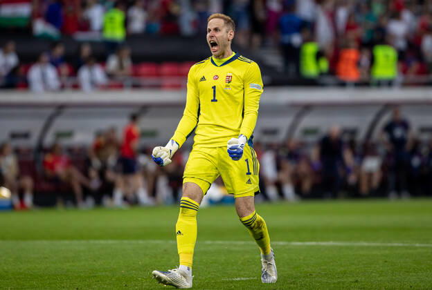 Hungary v England: UEFA Nations League - League Path Group 3 Roar of Hungarian goalkeeper Peter Gulacsi after the UEFA Nations League A3 match at Puskas ArÃ na on June 04, 2022 in Budapest, Hungary. Budapest Hungary  Copyright: xRobertxSzaniszlox originalFilename:szaniszlo-notitle220604_npdOo