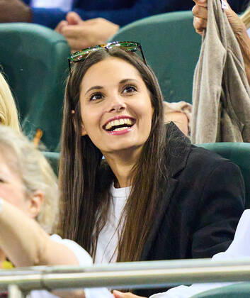 Mathea Fischer, girlfriend of Leon Goretzka in the UEFA Nations League 2022 match GERMANY - ITALY 5-2 in Season 2022 2023 on Juni 14, 2022 in Mönchengladbach, Germany.