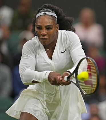 Tennis: Wimbledon championships Serena Williams of the United States plays against Harmony Tan of France in the first round of the Wimbledon tennis tournament in London on June 28, 2022.  A14AA0001307355P