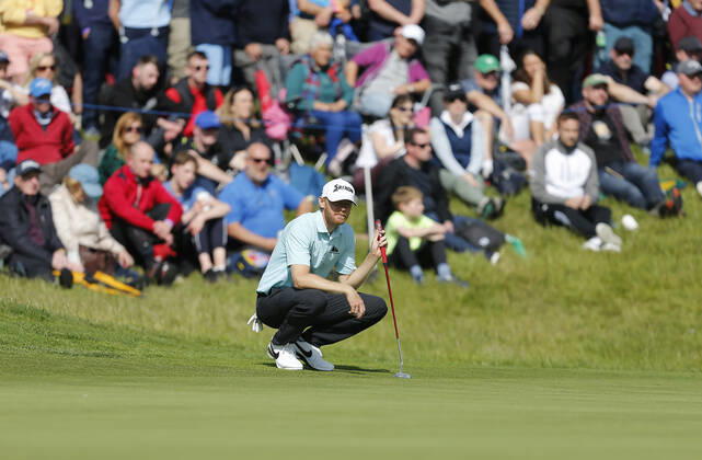 2nd July 2022, Mount Juliet Golf &amp; Spa Hotel, Thomastown, County Kilkenny, Republic of Ireland: Horizon Irish Open Golf, 3rd round; Sebastian Soderberg of Sweden waits to putt on the 18th green  ActionPlus12404231 PeterxFitzpatrick