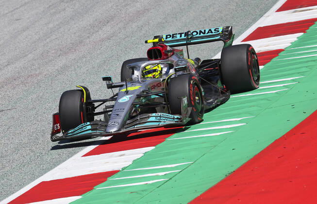 FORMULA 1 - GP of Austria 2022 SPIELBERG,AUSTRIA,08.JUL.22 - MOTORSPORTS, FORMULA 1 - Grand Prix of Austria, Red Bull Ring, practice and qualifying. Image shows George Russell (GBR Mercedes). GEPAxpictures xWolfgangxGrebien
