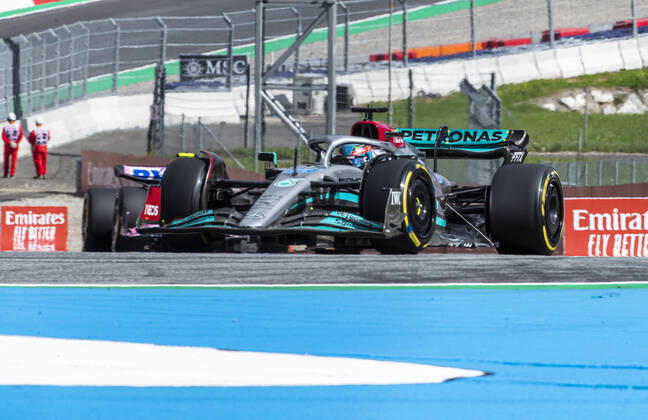 FORMULA 1 - GP of Austria 2022 SPIELBERG,AUSTRIA,09.JUL.22 - MOTORSPORTS, FORMULA 1 - Grand Prix of Austria, Red Bull Ring, sprint race. Image shows George Russell (GBR Mercedes). GEPAxpictures xWolfgangxJannach