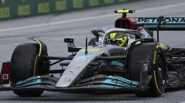 FORMULA 1 - GP of Austria 2022 SPIELBERG,AUSTRIA,09.JUL.22 - MOTORSPORTS, FORMULA 1 - Grand Prix of Austria, Red Bull Ring, sprint race. Image shows George Russell (GBR Mercedes). GEPAxpictures xWolfgangxGrebien