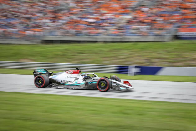 FORMULA 1 - GP of Austria 2022 SPIELBERG,AUSTRIA,09.JUL.22 - MOTORSPORTS, FORMULA 1 - Grand Prix of Austria, Red Bull Ring, sprint race. Image shows George Russell (GBR Mercedes AMG). GEPAxpictures xManfredxBinder