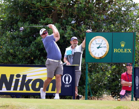 11th July 2022, Old Course at St Andrews, St Andrews, Fife, Scotland; The Open Golf Championship pre-tournament activities; Ryan Fox (NZ) drives from the 2nd tee  ActionPlus12407494 DavidxBlunsden