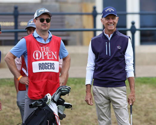 11th July 2022, Old Course at St Andrews, St Andrews, Fife, Scotland; The Open Golf Championship pre-tournament activities; 1981 Open Champion Bill Rogers during the celebration of Champions event  ActionPlus12407570 DavidxBlunsden