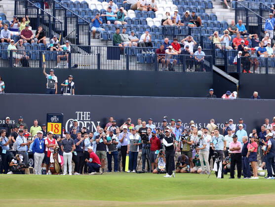 11th July 2022, Old Course at St Andrews, St Andrews, Fife, Scotland; The Open Golf Championship pre-tournament activities; Tiger Woods (USA) hits his tee shot on the 18th hole during the Celebration of Champions event  ActionPlus12407740 DavidxBlunsden