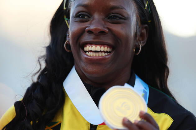 Leichtathletik, WM in Eugene, 200m Frauen, Siegerehrung