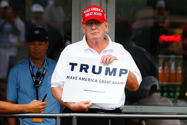Golf, LIV Invitational Series in Bedminster, Donald Trump as guest