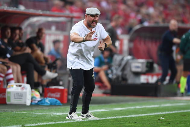 Soccer UEFA Conference League Play Off 1 FC Cologne Fehervar FC on 18 08 2022 at RheinEnergieStadion in Cologne Steffen Baumgart coach head coach Cologne xHDx