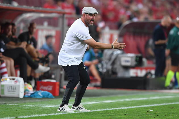 Soccer UEFA Conference League Play Off 1 FC Cologne Fehervar FC on 18 08 2022 at RheinEnergieStadion in Cologne Steffen Baumgart coach head coach Cologne xHDx