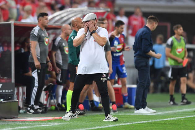 Soccer UEFA Conference League Play Off 1 FC Cologne Fehervar FC on 18 08 2022 at RheinEnergieStadion in Cologne Steffen Baumgart coach head coach Cologne disappointed xHDx