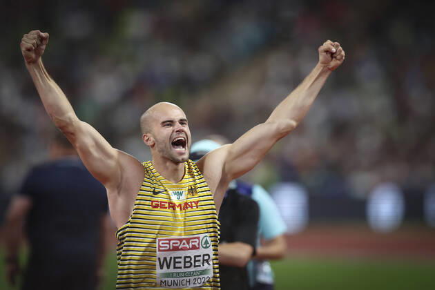 European Championships Munich22 Athletics, 21 08 2022 Julian Weber GER looks forward European Championships Munich22 on 21 08 22 at the Olympic Stadium in Munich, Germany Copyright: xBEAUTIFULxSPORTS AxelxKohringx