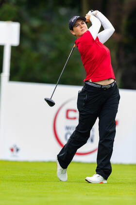 OTTAWA, ON - AUGUST 26: Caroline Masson of Germany tees off on the 1st hole during the second round of the CP Women™s Open on August 26, 2022, at The Ottawa Hunt and Golf Club in Ottawa, ON, Canada. (Photo by Richard A. Whittaker Icon Sportswire) GOLF: AUG 26 LPGA, Golf Damen - CP Women™s Open Icon2208260692