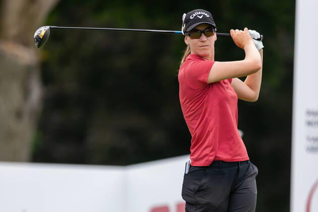 OTTAWA, ON - AUGUST 26: Jenny Coleman of the United States tees off on the 1st hole during the second round of the CP Women™s Open on August 26, 2022, at The Ottawa Hunt and Golf Club in Ottawa, ON, Canada. (Photo by Richard A. Whittaker Icon Sportswire) GOLF: AUG 26 LPGA, Golf Damen - CP Women™s Open Icon2208262432