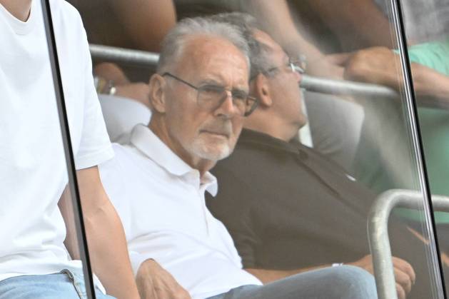 Franz Beckenbauer, letzter Stadionbesuch bei der Partie Hoffenheim - Augsburg im August 2022