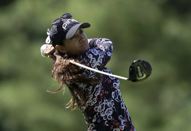 August 27, 2022, Ottawa, ON, Canada: Paula Reto, from South Africa, watches her drive off the 3rd tee during the third round action at the CP Women™s Open, Saturday, August 27, 2022 in Ottawa. Paula Reto  - ZUMAc35_ 20220827_zaf_c35_021 Copyright: xAdrianxWyldx