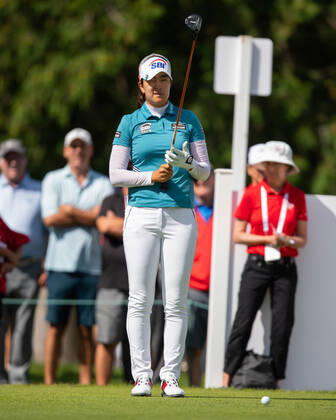 OTTAWA, ON - AUGUST 27: A Lim Kim of South Korea on the 1st hole tee during the third round of the CP Women™s Open on August 27, 2022, at The Ottawa Hunt and Golf Club in Ottawa, ON, Canada. (Photo by Richard A. Whittaker Icon Sportswire) GOLF: AUG 27 LPGA, Golf Damen - CP Women™s Open Icon2208270833