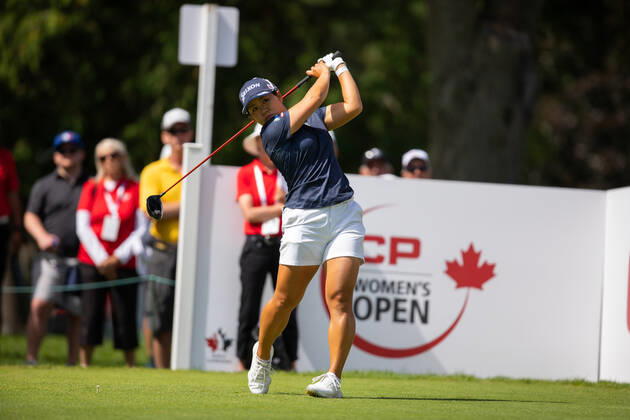 OTTAWA, ON - AUGUST 27: Nasa Hataoka of Japan on the 1st hole tee during the third round of the CP Women™s Open on August 27, 2022, at The Ottawa Hunt and Golf Club in Ottawa, ON, Canada. (Photo by Richard A. Whittaker Icon Sportswire) GOLF: AUG 27 LPGA, Golf Damen - CP Women™s Open Icon2208271313