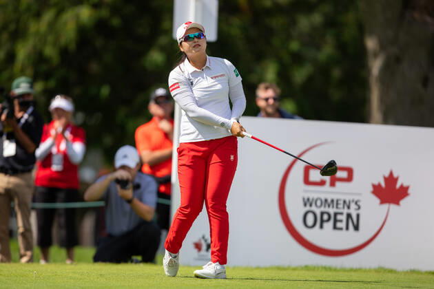 OTTAWA, ON - AUGUST 27: Hye-Jin Choi of South Korea on the 1st hole tee during the third round of the CP Women™s Open on August 27, 2022, at The Ottawa Hunt and Golf Club in Ottawa, ON, Canada. (Photo by Richard A. Whittaker Icon Sportswire) GOLF: AUG 27 LPGA, Golf Damen - CP Women™s Open Icon2208271593