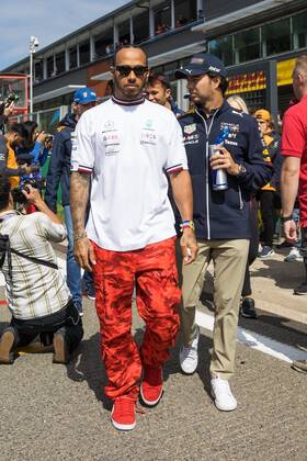 Lewis Hamilton Mercedes AMG Petronas Motorsport and Sergio Perez Red Bull Racing , Belgian Grand Prix 2022, Motorsport, Formula 1, 28 08 2022 Belgian Grand Prix 2022, Motorsport, Formula 1, 28 08 2022 Copyright: xEibner-Pressefoto AlexanderxNeisx EP_ANS