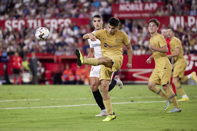 Sevilla FC v FC Barcelona, Barca LaLiga Santander, Seville, Spain Seville, Spain. 03rd September 2022. Gavi (30) of FC Barcelona seen during the LaLiga Santander match between Sevilla FC and FC Barcelona at Estadio Ramon Sanchez Pizjuan in Seville. Seville Andalucia Spain Estadio Ramon Sanchez Pizjuan  Copyright: xGonzalesxPhoto JesusxRuizxMedinax