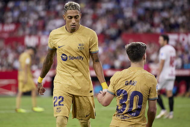 Sevilla FC v FC Barcelona, Barca LaLiga Santander, Seville, Spain Seville, Spain. 03rd September 2022. Raphinha (22) of FC Barcelona seen during the LaLiga Santander match between Sevilla FC and FC Barcelona at Estadio Ramon Sanchez Pizjuan in Seville. Seville Andalucia Spain Estadio Ramon Sanchez Pizjuan  Copyright: xGonzalesxPhoto JesusxRuizxMedinax
