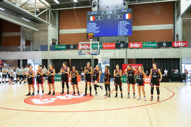 Illustration picture shows the start of a friendly basketball game between Belgian women s national team, Nationalteam the Belgian Cats and France, Sunday 04 September 2022 in Kortrijk. JAMESxARTHURxGEKIERE x42572457x