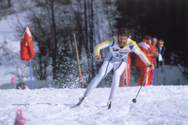 1987 Archive THOMAS WASSBERG WON THE 3 MILE SKIING WC IN OBERSTDORF 1987 PHOTO HANS T DAHLSKOG CODE 1003 COPYRIGHT SCANPIX SWEDEN OBERSTORF AUSTRIA Skis x1003x  Copyright: xHansxTxDahlskogx SKID-VM 1987 30 KM HERRAR