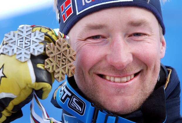 ST MORITZ 20030208 It was Norwegian WC silver through Kjetil Andre Aamodt when the mens downhill race was decided in St Moritz on Saturday 8 February 2003 The silver is Aamodts 19th championship medal and second medal in this WC bronze in the combination ST MORITZ Switzerland x20520x  Copyright: xTorxRichardsen TTx 20520