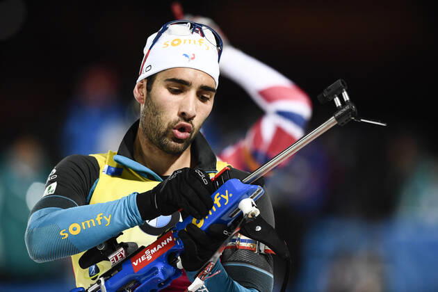 ÖSTERSUND 20171203 Martin Fourcade, France, wins the mens 12.5 km pursuit start during the Biathlon World Cup in Östersund ÖSTERSUND SWEDEN x10050x  Copyright: xPontusxLundahl TTx SKIDSKYTTE VC 2107 ÖSTERSUND