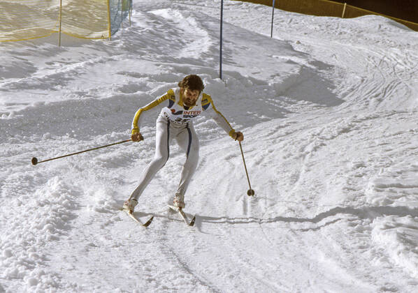 OBERSTDORF 1987 02 12 The Swedish cross-country skier Thomas Wassberg in action, on his way to the gold in the mens 30 km classic style, at the World Championships in cross-country skiing in Oberstdorf, West Germany, February 12, 1987. Wassberg won medals in all distances, gold in the 30 km classic and in mens relay and silver for 15 km classic and 50 km freestyle Oberstdorf Germany x1001x  Copyright: xJanxCollsiöö TTx SKID-VM 1987 WASSBERG 30 KM