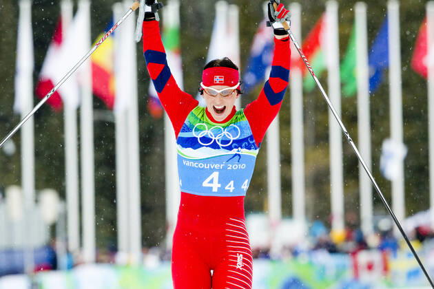VANCOUVER, WHISTLER, CANADA 20100226 Marit Bjorgen Norway secured the gold on the women s relay in cross country skiing in Whistler Olympic Park during the Olympics in Vancouver 2010 on Thursday VANCOUVER, WHISTLER CANADA x10550x, Copyright: xJunge,xHeikox OS 2010