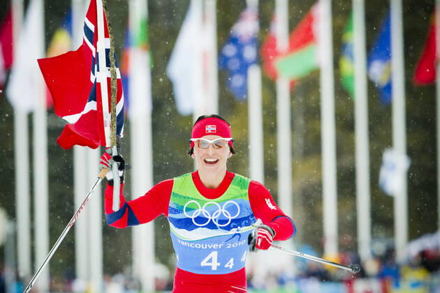 VANCOUVER, WHISTLER, CANADA 20100225 Marit Bjorgen Norway secured the gold on the women s relay in cross country skiing in Whistler Olympic Park during the Olympics in Vancouver 2010 on Thursday VANCOUVER, WHISTLER CANADA x10550x, Copyright: xJunge,xHeikox OS 2010