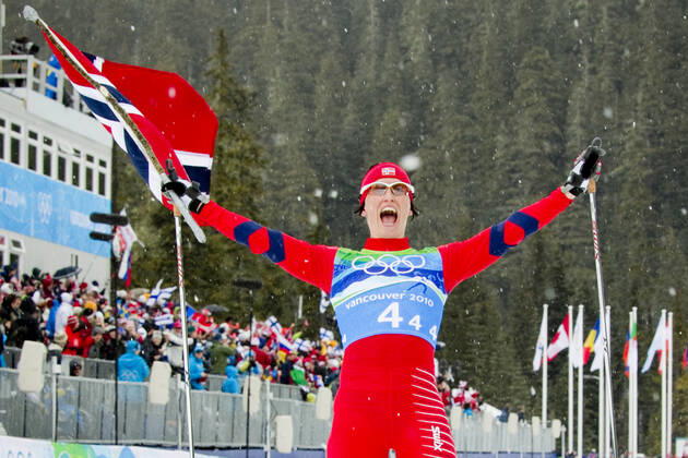 VANCOUVER, WHISTLER, CANADA 20100225 Marit Bjorgen Norway secured the gold on the women s relay in cross country skiing in Whistler Olympic Park during the Olympics in Vancouver 2010 on Thursday VANCOUVER, WHISTLER CANADA x10550x, Copyright: xJunge,xHeikox OS 2010