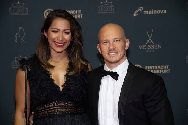 Fabian HAMBUECHEN with girlfriend Viktoria, red carpet, red carpet show, 40 German Sports Press Ball in the Alte Oper Frankfurt, 05 11 2022 Â